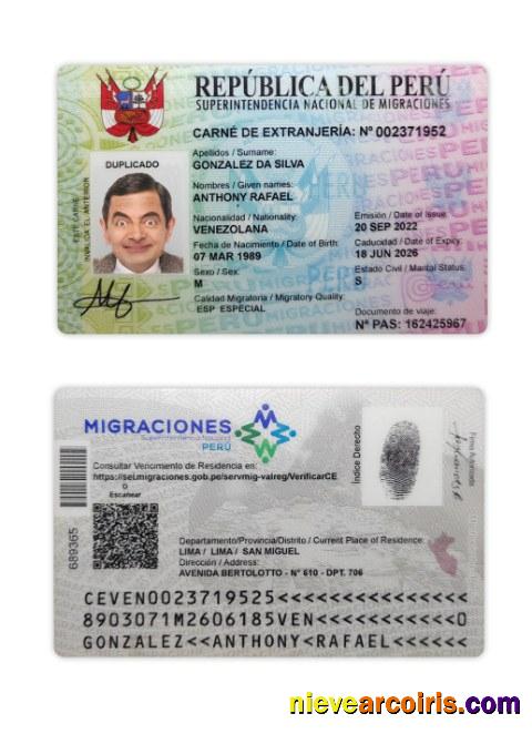 Peru national ID card